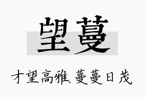 望蔓名字的寓意及含义