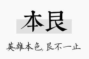 本艮名字的寓意及含义