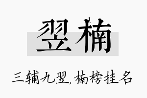 翌楠名字的寓意及含义