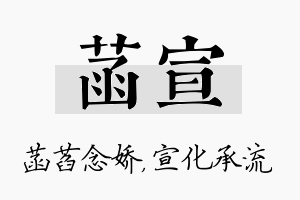 菡宣名字的寓意及含义