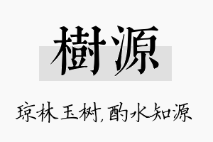 树源名字的寓意及含义