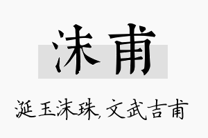 沫甫名字的寓意及含义