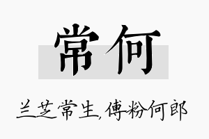 常何名字的寓意及含义