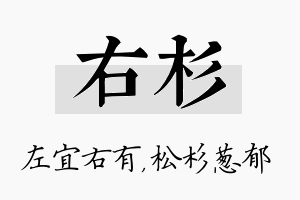 右杉名字的寓意及含义