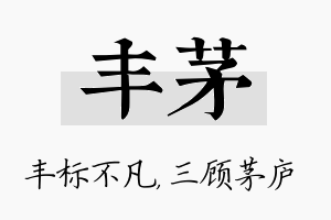 丰茅名字的寓意及含义