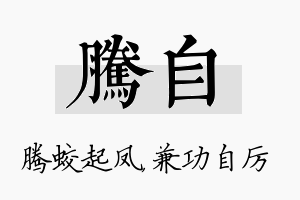 腾自名字的寓意及含义