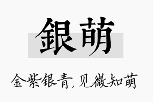 银萌名字的寓意及含义