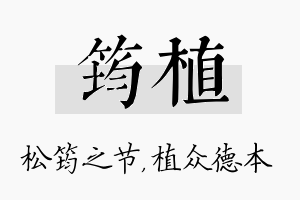 筠植名字的寓意及含义