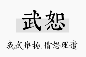 武恕名字的寓意及含义