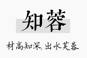 知蓉名字的寓意及含义