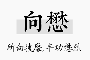 向懋名字的寓意及含义