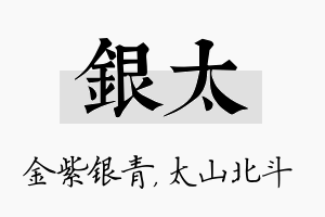 银太名字的寓意及含义