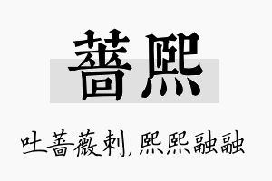 蔷熙名字的寓意及含义