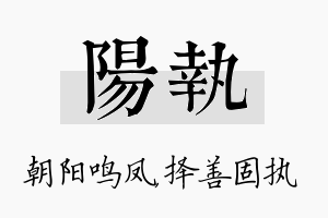 阳执名字的寓意及含义