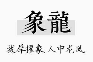 象龙名字的寓意及含义