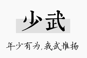 少武名字的寓意及含义