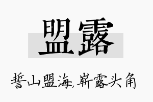 盟露名字的寓意及含义