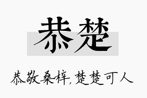 恭楚名字的寓意及含义