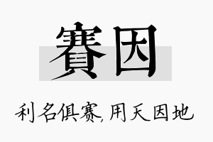 赛因名字的寓意及含义