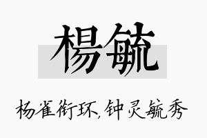 杨毓名字的寓意及含义