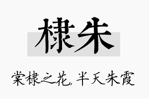 棣朱名字的寓意及含义