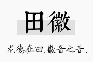 田徽名字的寓意及含义