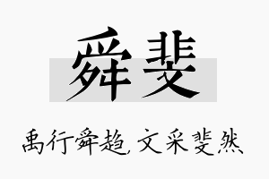 舜斐名字的寓意及含义