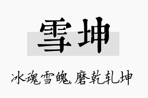 雪坤名字的寓意及含义