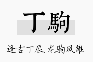 丁驹名字的寓意及含义