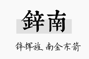 锌南名字的寓意及含义