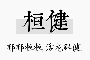 桓健名字的寓意及含义