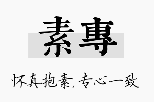 素专名字的寓意及含义