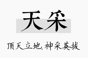 天采名字的寓意及含义