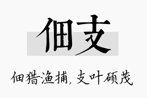 佃支名字的寓意及含义