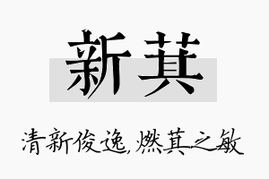 新萁名字的寓意及含义