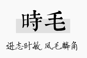 时毛名字的寓意及含义