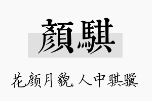 颜骐名字的寓意及含义