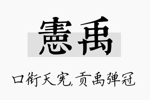 宪禹名字的寓意及含义