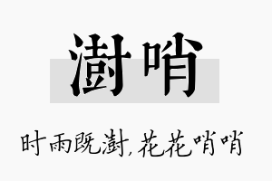 澍哨名字的寓意及含义