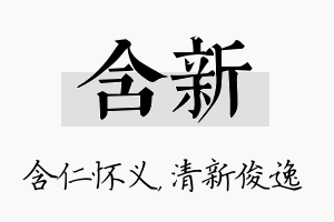 含新名字的寓意及含义