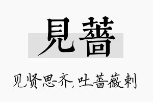 见蔷名字的寓意及含义