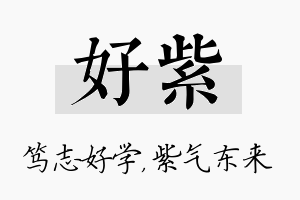 好紫名字的寓意及含义