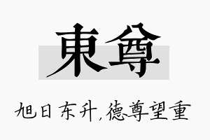 东尊名字的寓意及含义