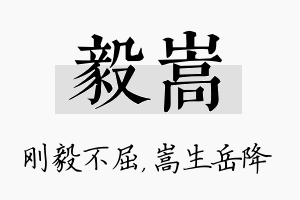 毅嵩名字的寓意及含义