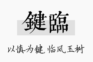 键临名字的寓意及含义