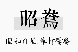 昭鸯名字的寓意及含义