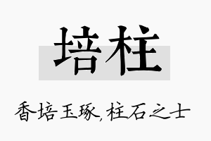 培柱名字的寓意及含义