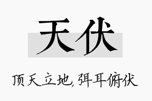 天伏名字的寓意及含义