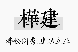 桦建名字的寓意及含义