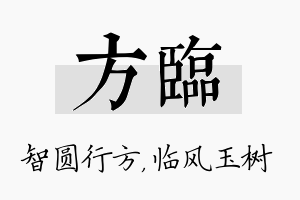 方临名字的寓意及含义